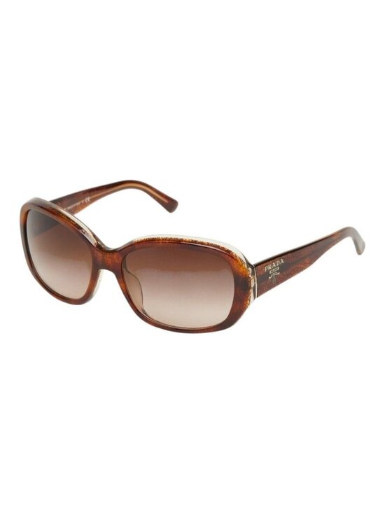 Prada Asian Fit Logo Square Sunglasses Brown Acetate 1- Eyewear